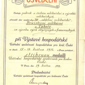 Kliknutím zvětšíte Stříbrná medaile z roku 1912