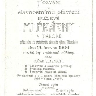 Kliknutím zvětšíte Slavnostní otevření táborské mlékárny 2/2